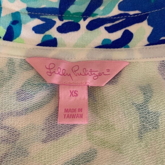 Lilly Pulitzer Top Womens XS Extra Small Multi UPF 50 Skipper Half Zipper Gold - Picture 8 of 14